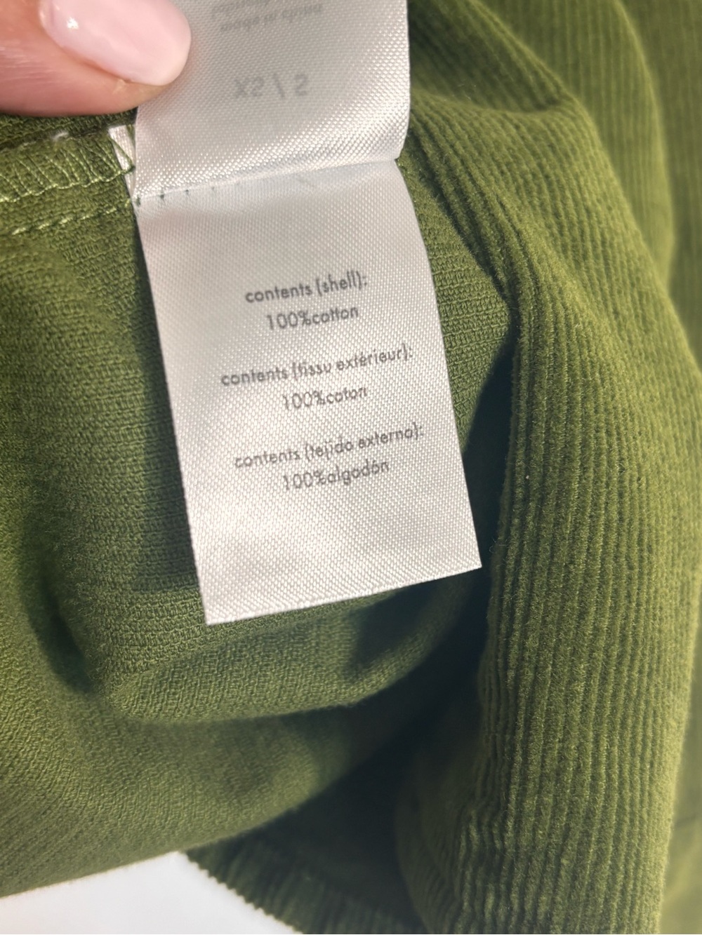 WeWoreWhat Oversized Corduroy Shacket Basil Green NWOT XS/S - Picture 9 of 9